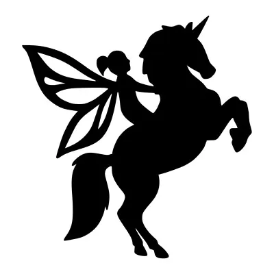 Fairy Riding Unicorn 19 Vinyl Decal Sticker Art Wall Home Decor Various Colours • £2.45