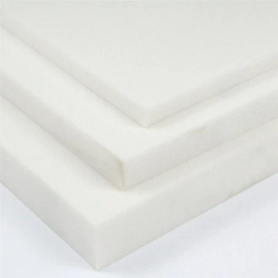 £5.19 • Buy UK Foam White Upholstery Cut 2 Any Size High Density Cushion Seat Pad Sofa Bench