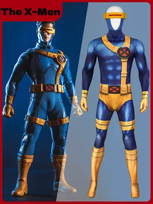 $89.15 • Buy Superhero X-Men Cyclops Cosplay Costume Jumpsuit Men's Suit Halloween Outfits