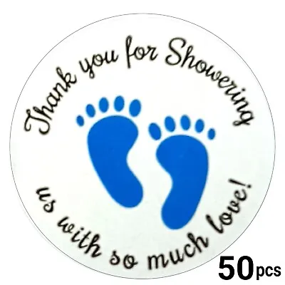 50 Stickers Blue Baby Shower Boy Favors Decorations • $2