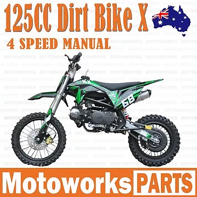 MOTOWORKS 125CC PLUS DIRT TRAIL PIT MOTOR 2 WHEELS PRO BIKE Kick Start GREEN • $999