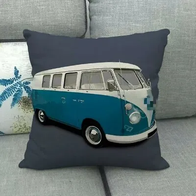 VW Camper Van Campervan Caravan Surf Surfer Love Bus Cushion Cover Pillow Case  • £12.85