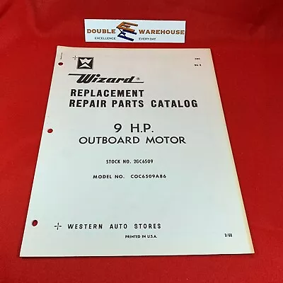 1968 Wizard 9 HP Outboard Motor Replacement Repair Parts Catalog COC6509A86  • $14.99