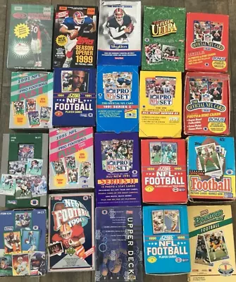 Football Card Vintage Variety Lot Of 7 Unopened Original Packs Years 1989-1999 • $10.98