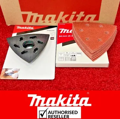 Makita Starlock Multi Tool Sanding Pad + 10Sheet DTM50 DTM51 TM3000 TM30D M9800 • £19.86