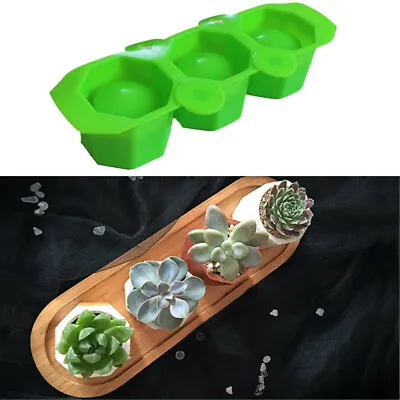 Hexagon Silicone Mold For Concrete Flower Pot Or Candle & Resin - Makes 3 Pots • $8.99