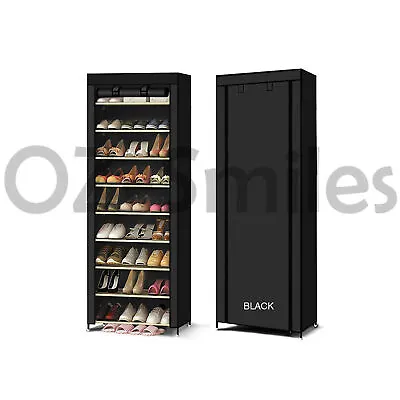 $23.72 • Buy 10 Tier Shoe Rack 27 Pairs Cabinet Storage Organiser Stand Dustproof Cover