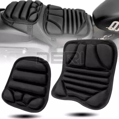 2x Motorcycle Seat Cushion Cover Lycra Comfort Driver + Passenger Shockproof Pad • $24.98