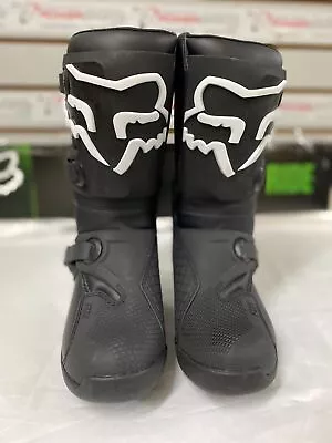 New Open Box Fox Racing Boy's Youth COMP Motocross Boot Black 4 Big Kid • $98.67