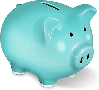 Piggy Bank DIY Coin Bank For Girls Boys Kids Ceramic Money Bank Blue • $14.29