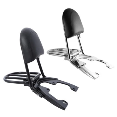 $103.90 • Buy Black/Chrome Sissy Bar Backrest Baseplate Fit For Harley V-Rod Night Rod 2007-11