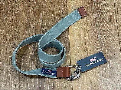 NWT Vineyard Vines Men's SOLID CANVAS D RING BELT Medium M Retail $68 • $19.70