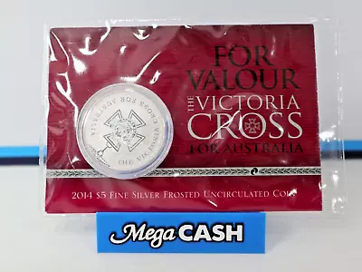 2014 VICTORIA CROSS 1oz SILVER $5 DOLLAR COIN FROSTED UNC IN CARD FOR VALOUR • $70