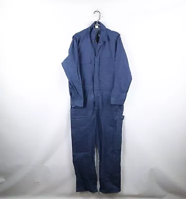 Deadstock Vintage 70s Streetwear Mens 40R Chambray Denim Coveralls Suit Blue USA • $149.96