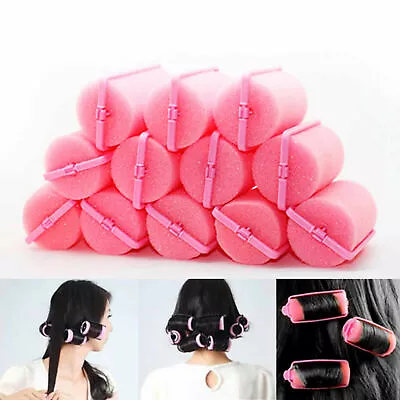 12PCS Foam Sponge Hair Rollers Soft Hair Styling Curlers Pink Children DIY • $10.78