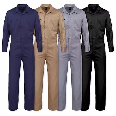 Men's Long Sleeve Blended Adjustable Cuff Mechanic Jumpsuit WorkWear Overalls • $39.95