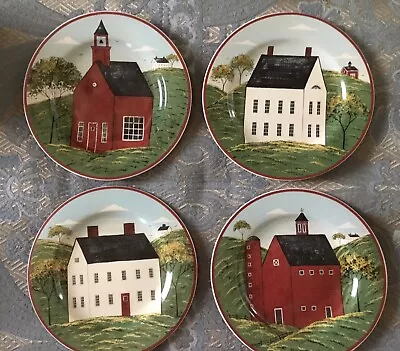 Lot Of 4 Warren Kimble Brandon House Sakura Country Life Dessert  Plates 8.25 • $29.95