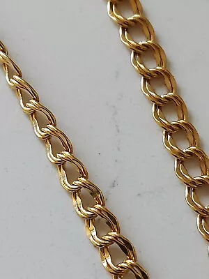 Vintage Double Curb Chain Gold Tone Necklace • £12.99