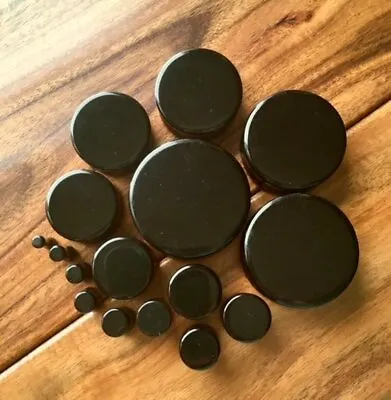 $9.95 • Buy PAIR Black Onyx Organic Stone Plugs Gauges - Up To 38mm Available! 