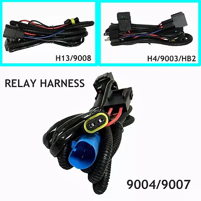 $6.95 • Buy Relay Wiring Harness For High/Low Beam HID Xenon Kit For 9004/9007 H4 H13/9008