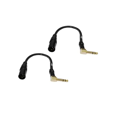 E14101P2 1/4  TRS Right Angle To XLR Male 1 Ft Audio Cable (2 Pack) • $23.36