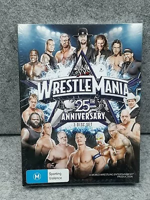 NEW WWE WRESTLE MANIA 25 ANNIVERSARY 3 Disc DVD Boxset Region 4 NTSC Free Post • £11.90