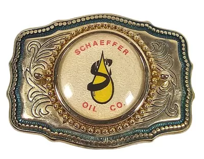 Vintage Schaeffer Oil Company Belt Buckle St Louis Missouri • $34.99