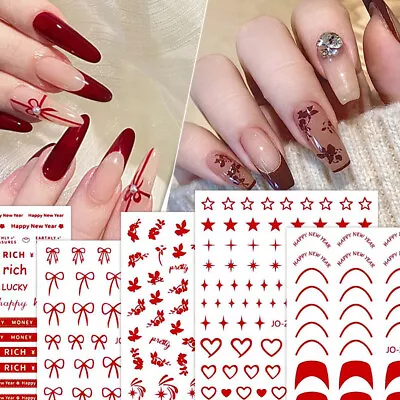 3D Nail Sticker Red Heart Nail Art Stickers Adhesive Nails Tip Nail Decorations • $0.99