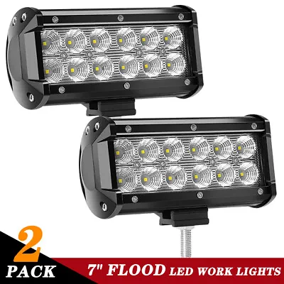 2x 7inch 3600LM LED Work Light Bar Flood Beam Fog Lamp Offroad Driving Truck SUV • $35.50