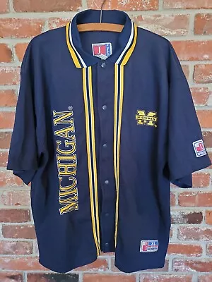 Vtg Michigan Wolverines College Baseball J Plus Team Sports Jersey Stitched XL • $75