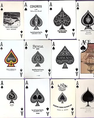 12 Single Swap Playing Cards ACE OF SPADES LOT #3 SOME VINTAGE • $3.99