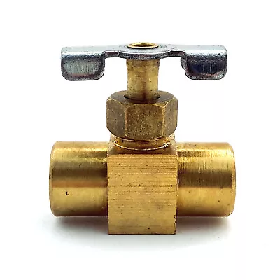 Brass Needle Valve ¼” Female To Female NPT | Parker NV109P-4 | 1 Pc • $7.65