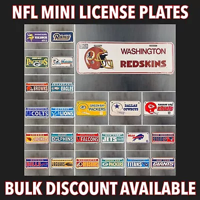 Vintage NFL Mini License Plates Miniature Bicycle Bike Tag Retro ManCave Dixie • $12.99