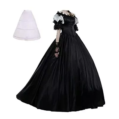 Womens Marie Antoinette Rococo Ball Gown Gothic Victorian Dress X-Large Black • $84.66