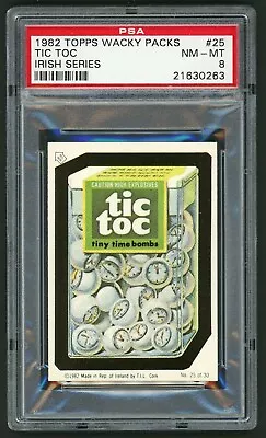 1982 / 85 Topps Wacky Packages Sticker Irish Series #25 Tic Toc PSA 8 • $72.89