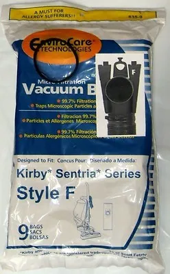 9 F Style Microfiltration Vacuum Bags For Kirby Sentria I & II G10D + FREE BELT • $23.95