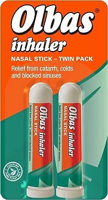 Nasal Inhaler Relief Stick Blocked Nose Blocked Sinuses Twin Pack • £4.20