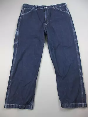 Levis Premium Two Horse Brand Jeans Mens 38x32 Blue Dark Wash Denim Cargo Pants • $24.99