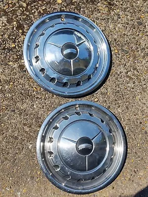 Set Of 2 Vintage 1957 Chevrolet Bel Air 14  Hubcap Wheel Covers Great Condition. • $35