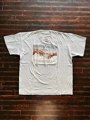 Vintage Michelangelo Art T Shirt White Sistine Chapel Single Stitch • $24.99