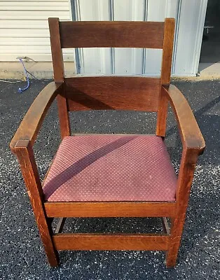 $299.99 • Buy Rare 1908 Stickley Brothers Arts And Crafts Mission Oak Arm Chair