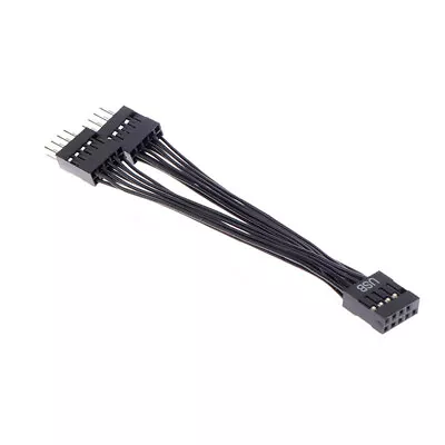 £4.96 • Buy Motherboard USB Header Extension Cable 9Pin 1 Female To 2 Male Y Splitter Cable