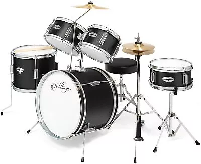 5Piece Complete Junior Drum Set With Genuine Brass Cymbals Advanced Beginner Kit • $229.99