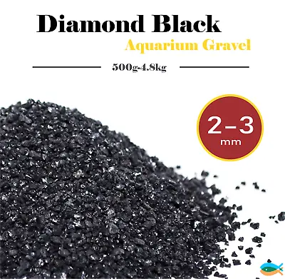 $30.90 • Buy 500g-4.8kg Diamond Black Aquarium Fish Tank Gravel 2-3mm 