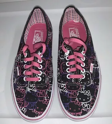 Vans Hello Kitty Women’s Sz 9 Black Purple Pink Lace Up Sneakers Shoes Men’s 7.5 • $49.99