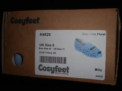 Cosyfeet - Milly - Slipper - Size 9 Width Fitting 6E - Blue / Lilac - Floral • £19