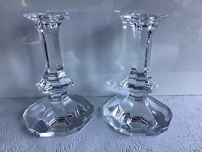 $34 • Buy Pair Val St. Lambert Crystal Candlesticks, Elysee- 6 3/4” Tall