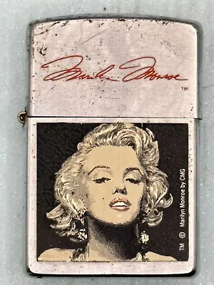 Vintage 2000 Marilyn Monroe Portrait Signature Chrome Zippo Lighter • $28.95