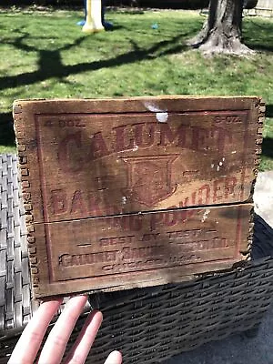 Antique VTG Calumet Baking Powder Wooden Crate Chicago Advertising Indian Head • $34.99