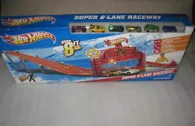 NEW Factory SEALED 2011 Mattel Hot Wheels SUPER 6 Lane Raceway 8 Feet Of Track • $249.99